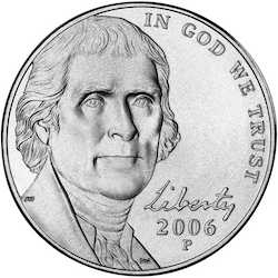 2006 Jefferson Nickel obverse